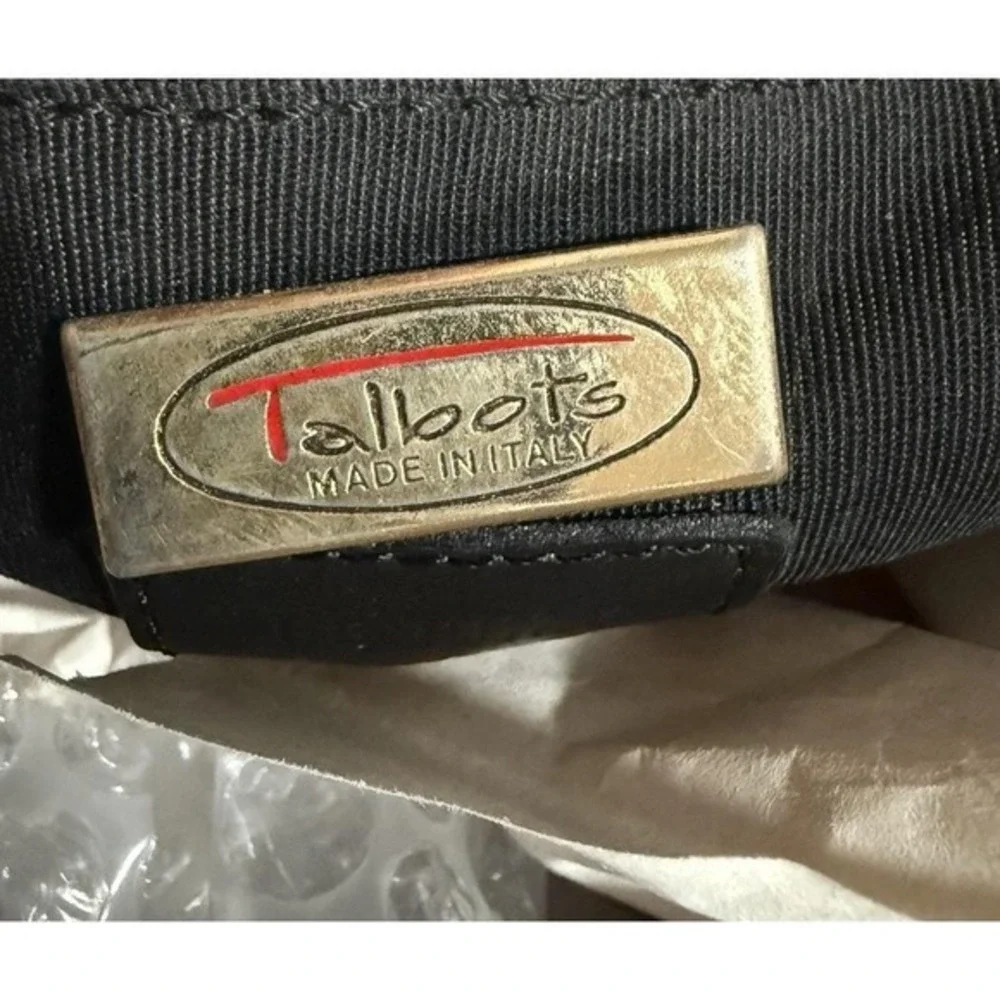 Vtg Talbots Shoulder Bag Black Leather  Shoulder Strap Y2K‎ Hobo